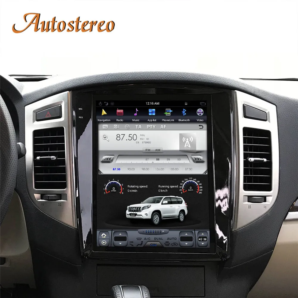 Android 12,1 ips Tesla стиль автомобиля gps навигация для MITSUBISHI PAJERO V97 V93 2006+ головное устройство мультимедиа авто радио магнитофон