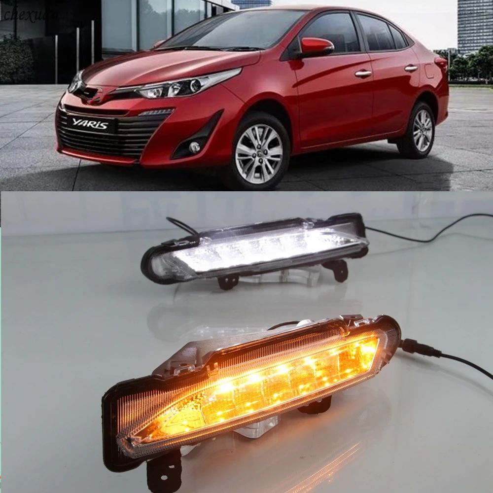 CSCSNL 1 Set 12V ABS Car LED For Toyota Yaris 2017 2018 DRL Daytime
