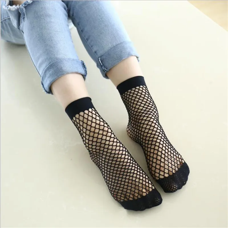 New Chic Streetwear Women's Harajuku Candy Color Breathable Fishnet Socks.Sexy Hollow out Nets Socks Ladies Sweet Mesh Sox