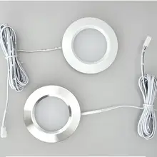 Светодиодный светильник под шкаф s Шкаф светильник 12 в 3 Вт Соединительная круглая книжная полка кухонная поверхность монтируется вниз светильник s шайба лампы для витрины