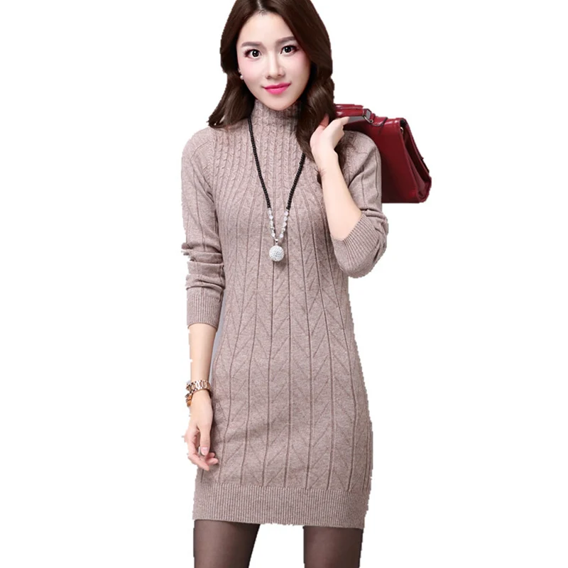 

Long Sleeve sweater Women 2018 Autumn winter Knit Sweater Sexy Women's Fashion high Neck Slim Thin Long Knitted sweater QH0656