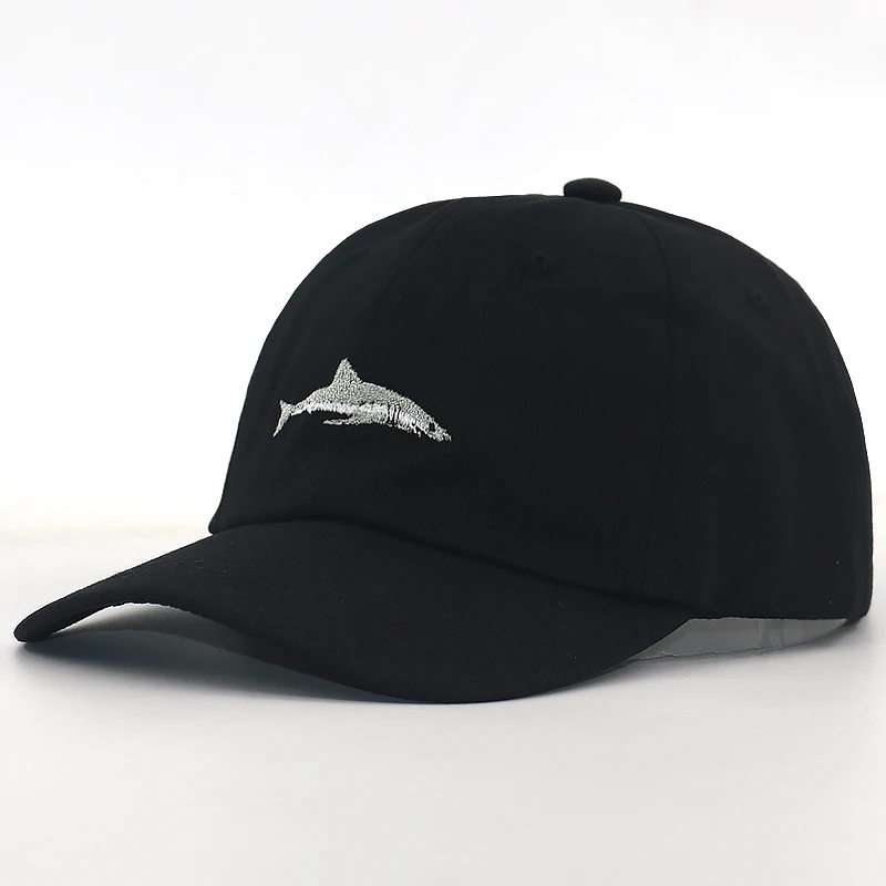 

2018 new dad hat adjustable cotton shark embroidery baseball cap women curved hats men sports caps fashion cap hat brand caps