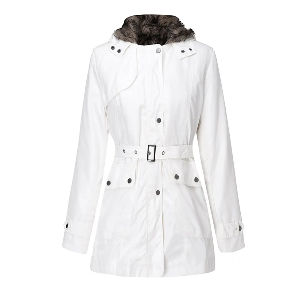 Femmes Abrigos Dames D'hiver Capuchon Couleur Manteaux Outwear Parkas Manteau À 2018 Invierno Chaud Mujer Laine Coton Green Army blanc noir Zipper Chandail rCx68tqrw