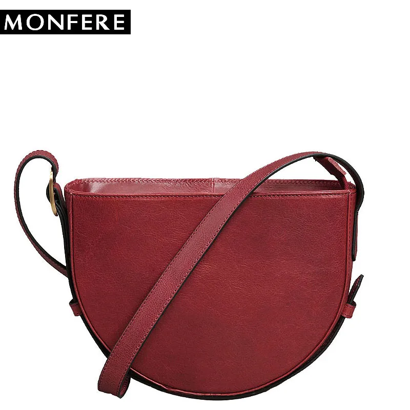 

SC Luxury Handbags Women Bags Designer Genuine Leather Women Shoulder Messenger Bag Vintage Half Moon Purse Crossbody Bag