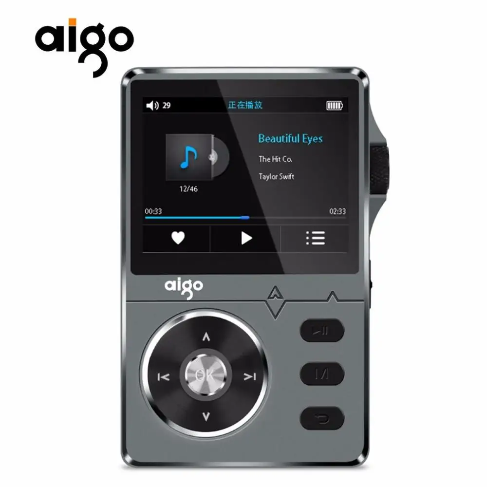 Aigo MP3-108 цинковый сплав HiFi высокое качество звука Lossless музыка 2,2 дюймов 8 Гб MP3 плеер Поддержка APE/FLAC/WMA/WAV/OGG/ACC