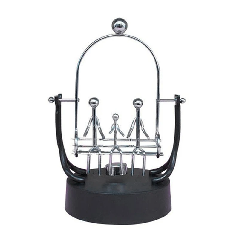  New Stainless Steel Frame Family 3 Members Swings Sculpture Model Perpetual Motion Balance Toy Newt