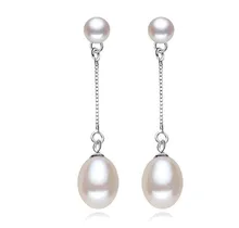 Women Gift word 925 Sterling silver real Dual-use 925 sterling silver, freshwater pearl earrings, earrings, dual-use