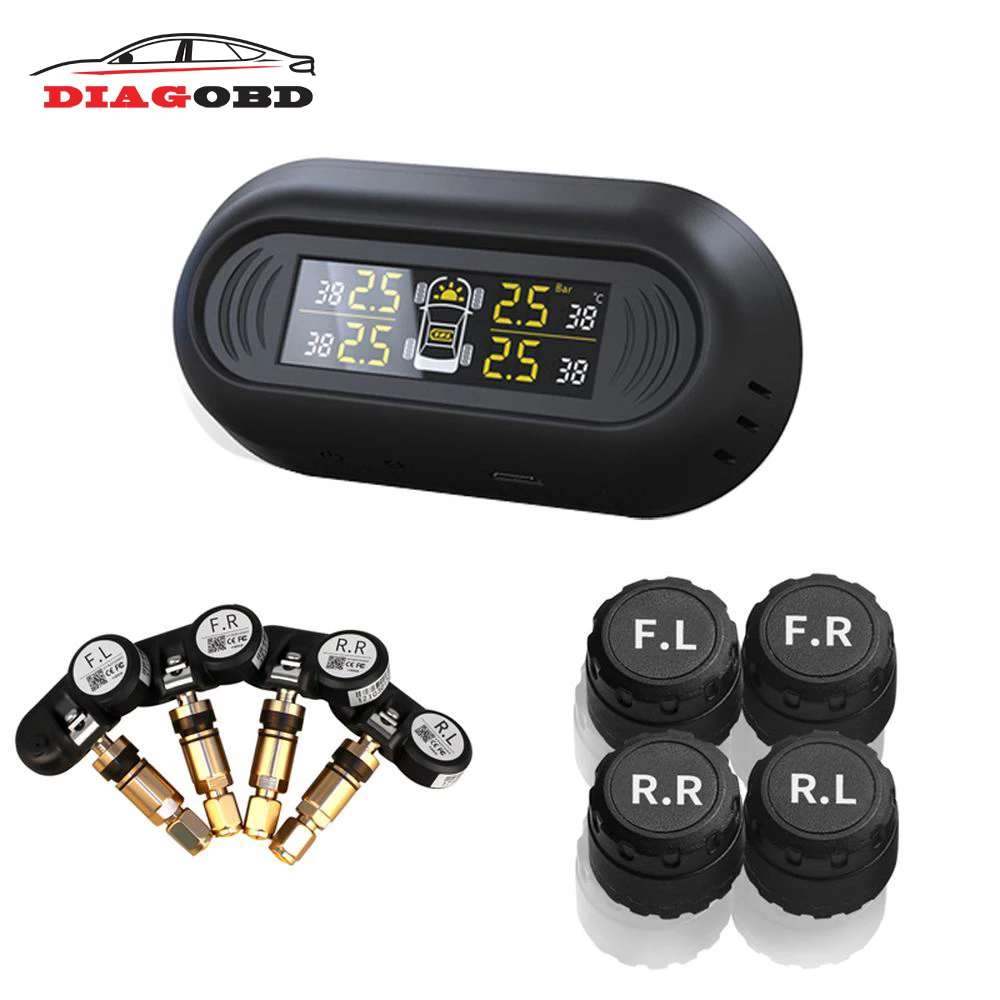 Wireless Car TPMS Tire Pressure Monitoring System Tyre Pressure Sensor Auto Security Alarm monitor System Solar Tire TPMS Wireless Car TPMS Tire Pressure Monitoring System Tyre Pressure Sensor Auto Security Alarm monitor System Solar Tire TPMS
