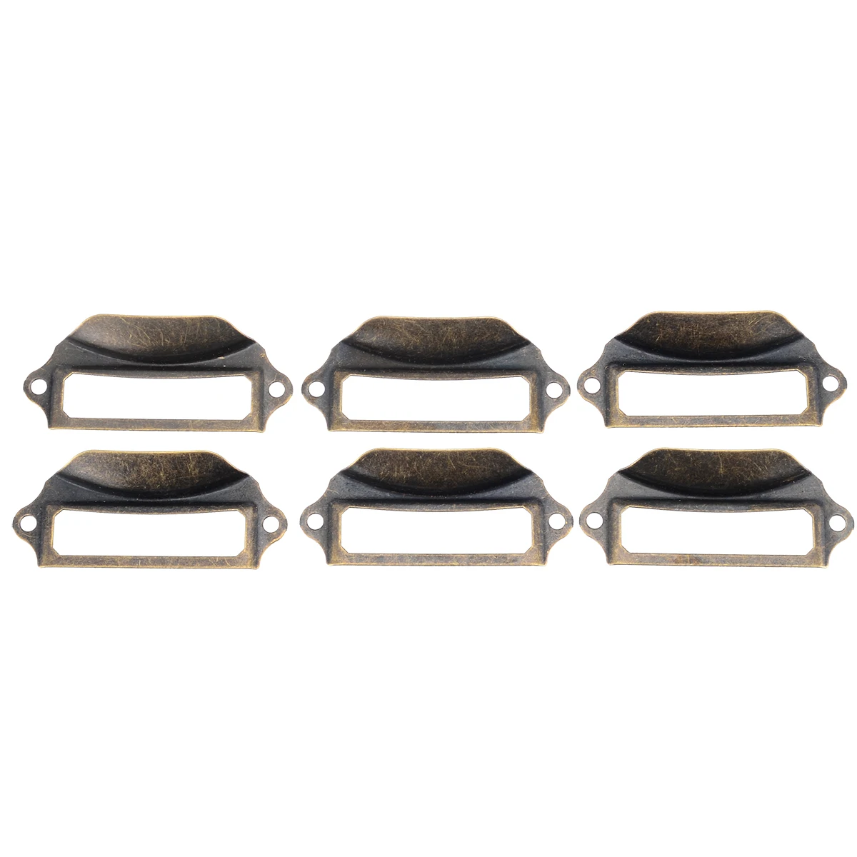 6pcs/set Antique Drawer Label Pulls Cabinet Frame Handle Name Card Holder with Screws Box Case Knob For Furniture Hardware