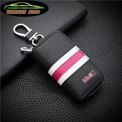 KUNBABY Genuine Leather Bag Car Key Case Cover Wallets Fashion Women Housekeeper Holders Carteira For GMC - Название цвета: Black