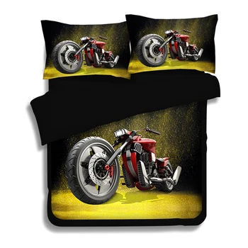 

Fashion Boys Motorcycle Modern Flames 3D Printed Bedding sets Twin Full Queen King Size Duvet Cover Pillowcase Children Adults