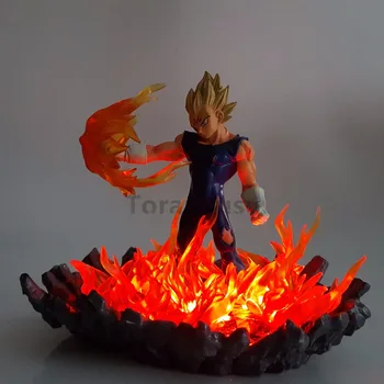 

Dragon Ball Z Action Figures Vegeta Super Saiyan Led Lighting Fire Base PVC Anime Dragon Ball Super Goku Vegeta Toy Figurine DBZ