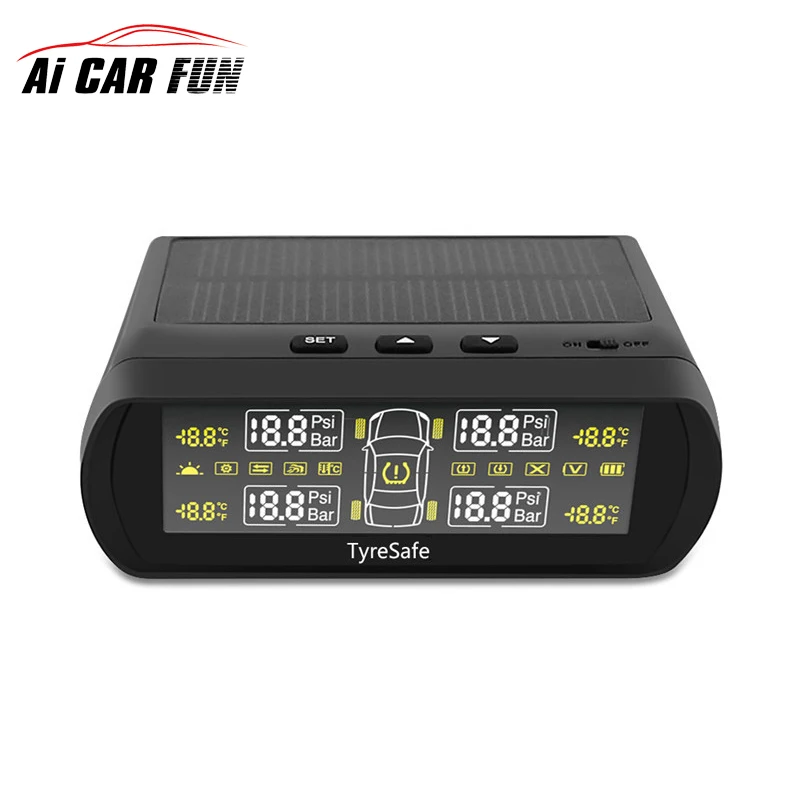 

2017 New TP400 TPMS With Colorful Solar Auto Charged Display Mini External Sensors Can Show Pressure And Temperature Black