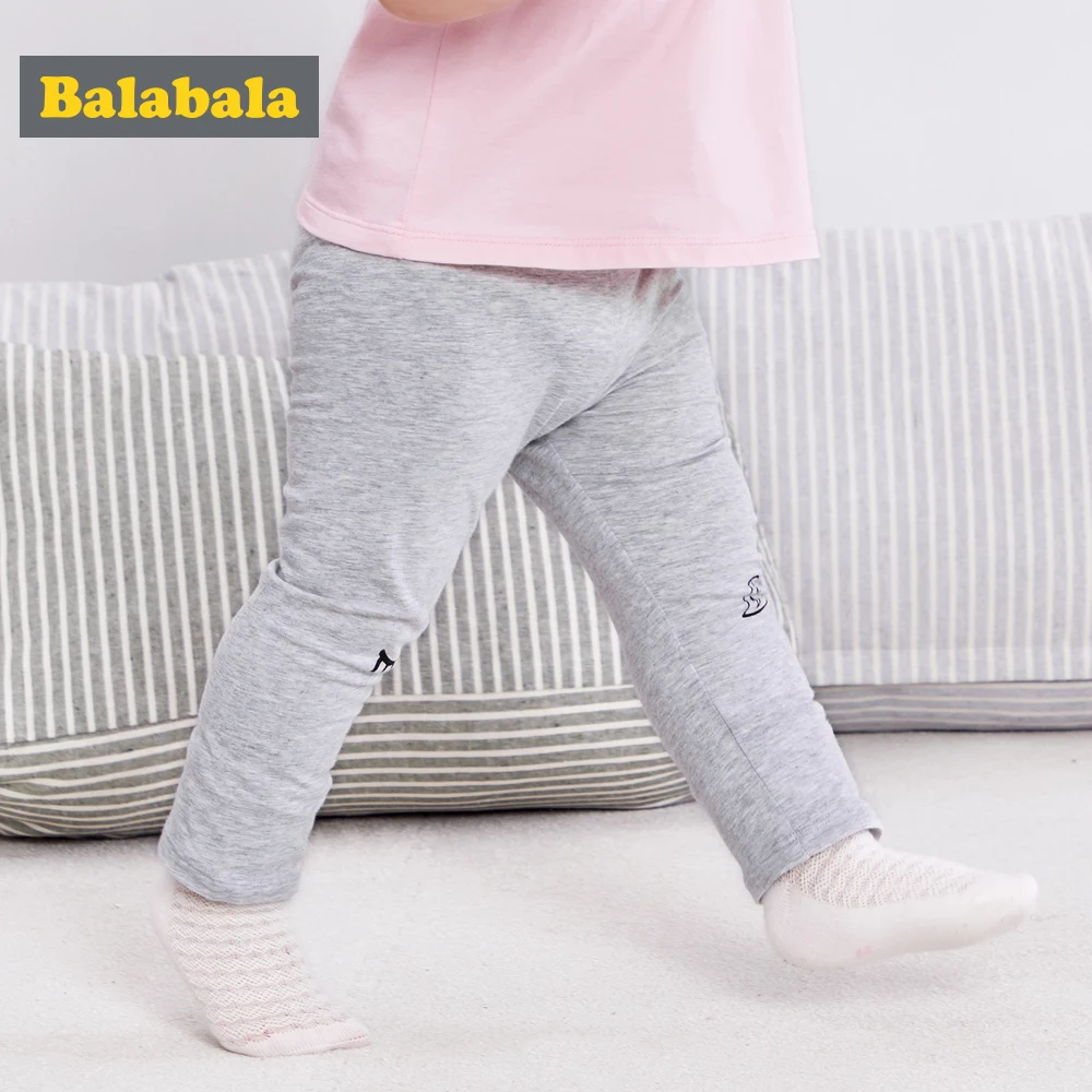 

Balabala New Born Baby Girls Pants Striped Polka Dots Pants With Cartoon Embroidery summer and Autumn Baby Kids Trouser costume