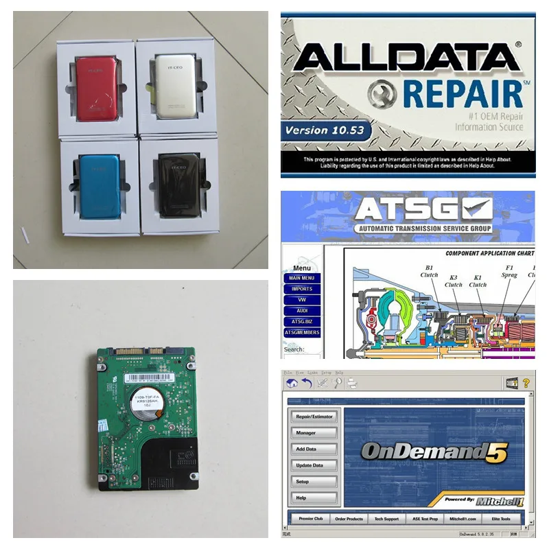 Car Repair Software all data 10.53 alldata and mitchell software + ATSG + 2015 Mithcell on demand software 3 in1 1000GB HDD