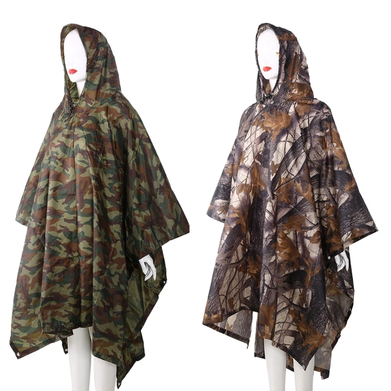 

3in1 Outdoor Backpack Rain Cover Poncho Coat Camouflage Tent Awning Mat Camping Tool Outdoor Camping Equipment