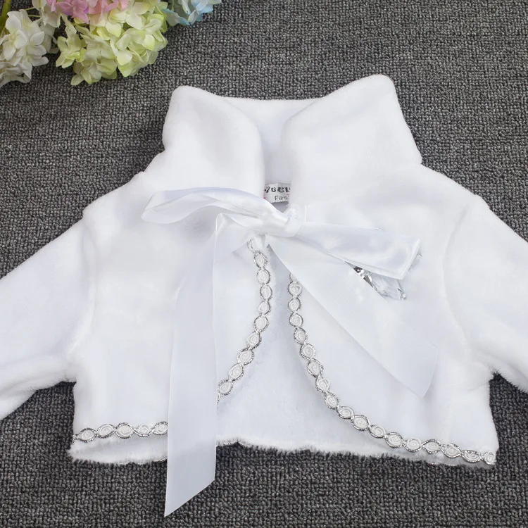 Winter Baby Girls Warm Flannel Snowflake Cotton wool Coat Short Opera Cape Faux Fur White Cardigan Kids Children Clothing Cute (5)