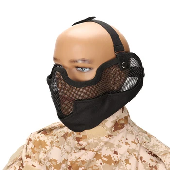 

Top Quality Protected Face Mask Helmet Generic Tactical Airsoft CS Game Protective Guard Mesh Metal Half Face Mask