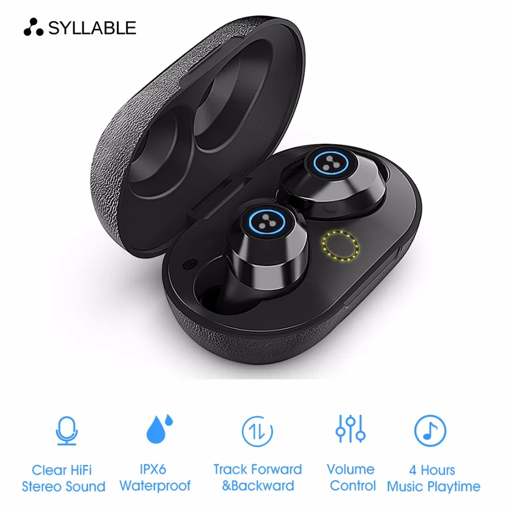 Miglior Nuovo SILLABA S105 controllo Del Volume TWS Auricolare Bluetooth Vero Stereo Senza Fili Auricolari di riduzione del rumore Impermeabile S105 Auricolare