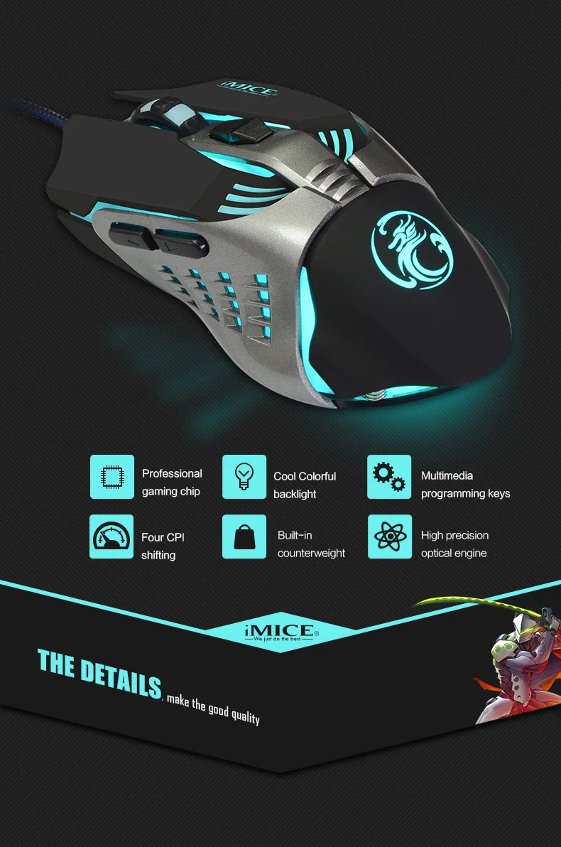 3200CPI 7 Buttons Gaming mouse Custom Computer Mouse mouse game