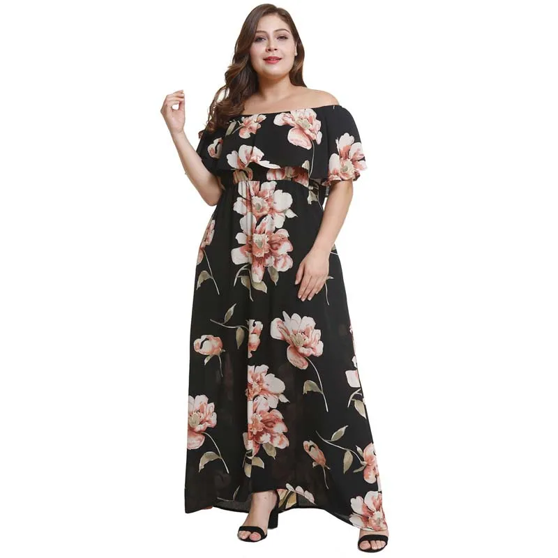 WHZHM Summer Plus Size 3XL 4XL Dress Women Vestido Autumn Vadim Slash ...