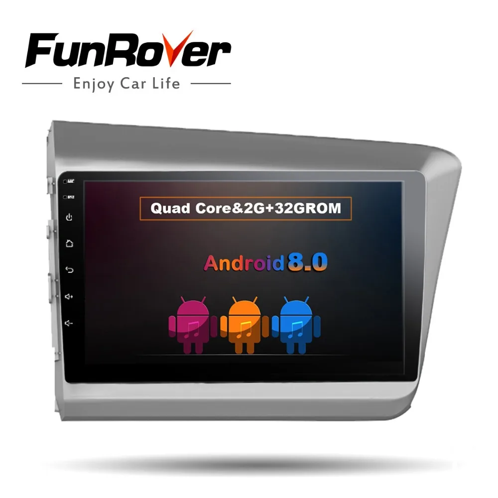 

FUNROVER 2 DIN Android 8.0 For HONDA CIVIC 2012 2013 2014 Car DVD Player Navigation GPS Radio Audio Video Multimedia Bluetooth
