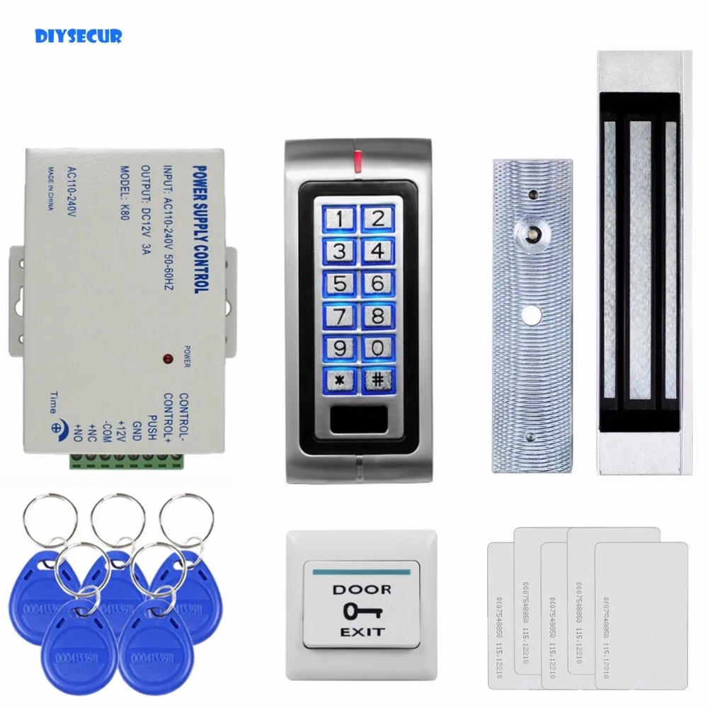 DIYSECUR 180 кг 350lb магнитный замок 125 кГц RFID Пароль Клавиатура система контроля