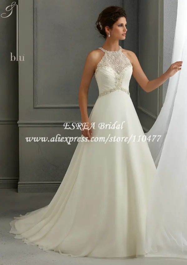 vestido de novia estilo halter – vestidos largos