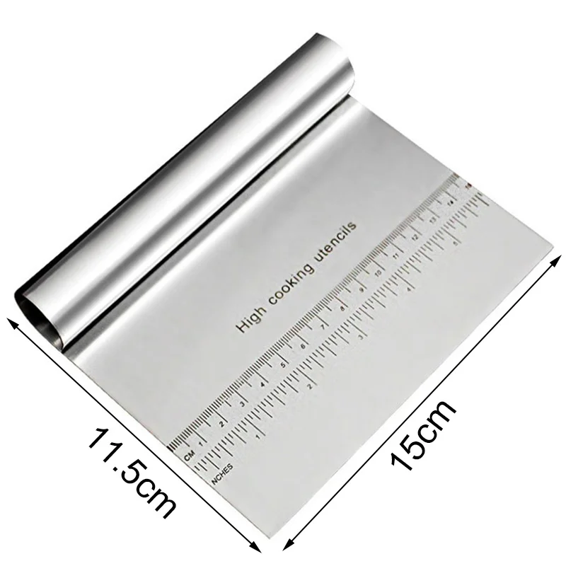  Pizza Dough Scraper Stainless Steel Baking Pastry Spatulas Fondant Cake Cutter Tools 669