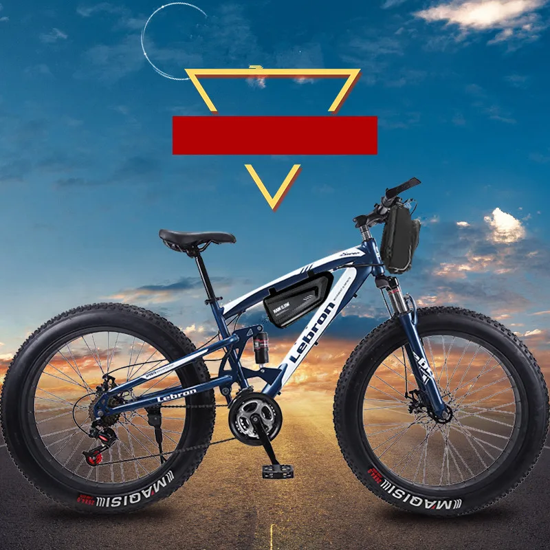

19 inch Snow Electric Bike 7 Speed, 26*4.0 Fat Tire Snow Bike, 48V 15AH 1000W powerful Electric Bike,Aluminum Alloy Frame Ebike