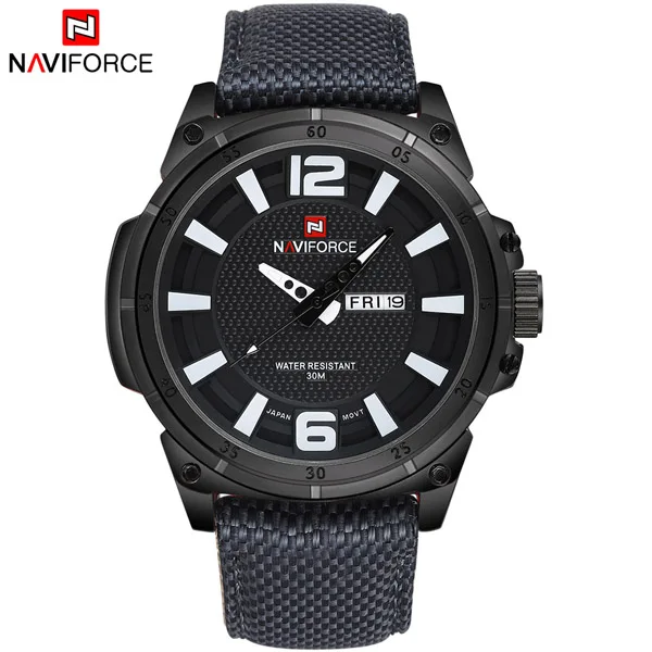 NAVIFORCE Роскошные Брендовые мужские часы модные наручные с нейлоновым ремешком