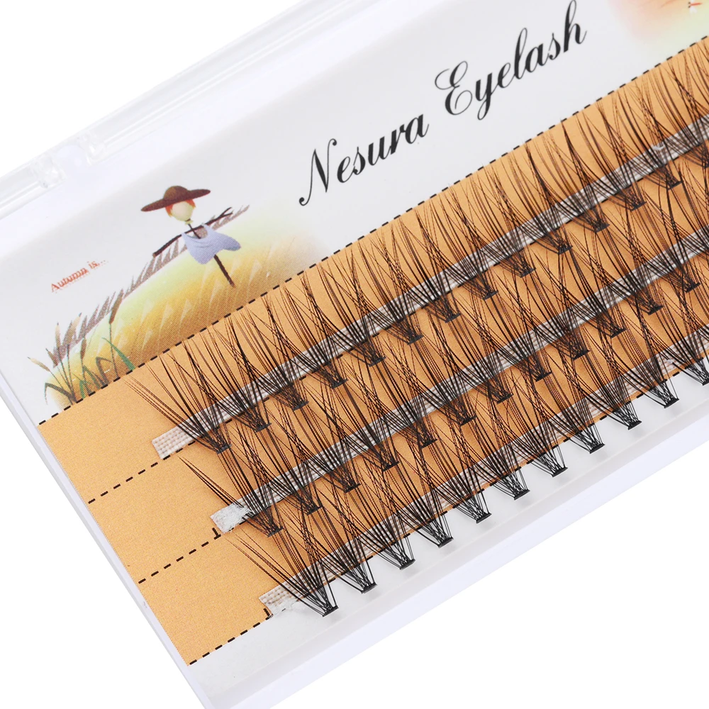 

1 Box Handmade 60 Clusters C D Curl Wispy Individual False Eyelashes Natural Thick Long Flare Fake Eye Lashes Extension Tools