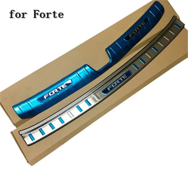 

Car accessories Rear Bumper Protector Sill Trunk Tread Plate Trim for Kia Forte 2018 Car styling