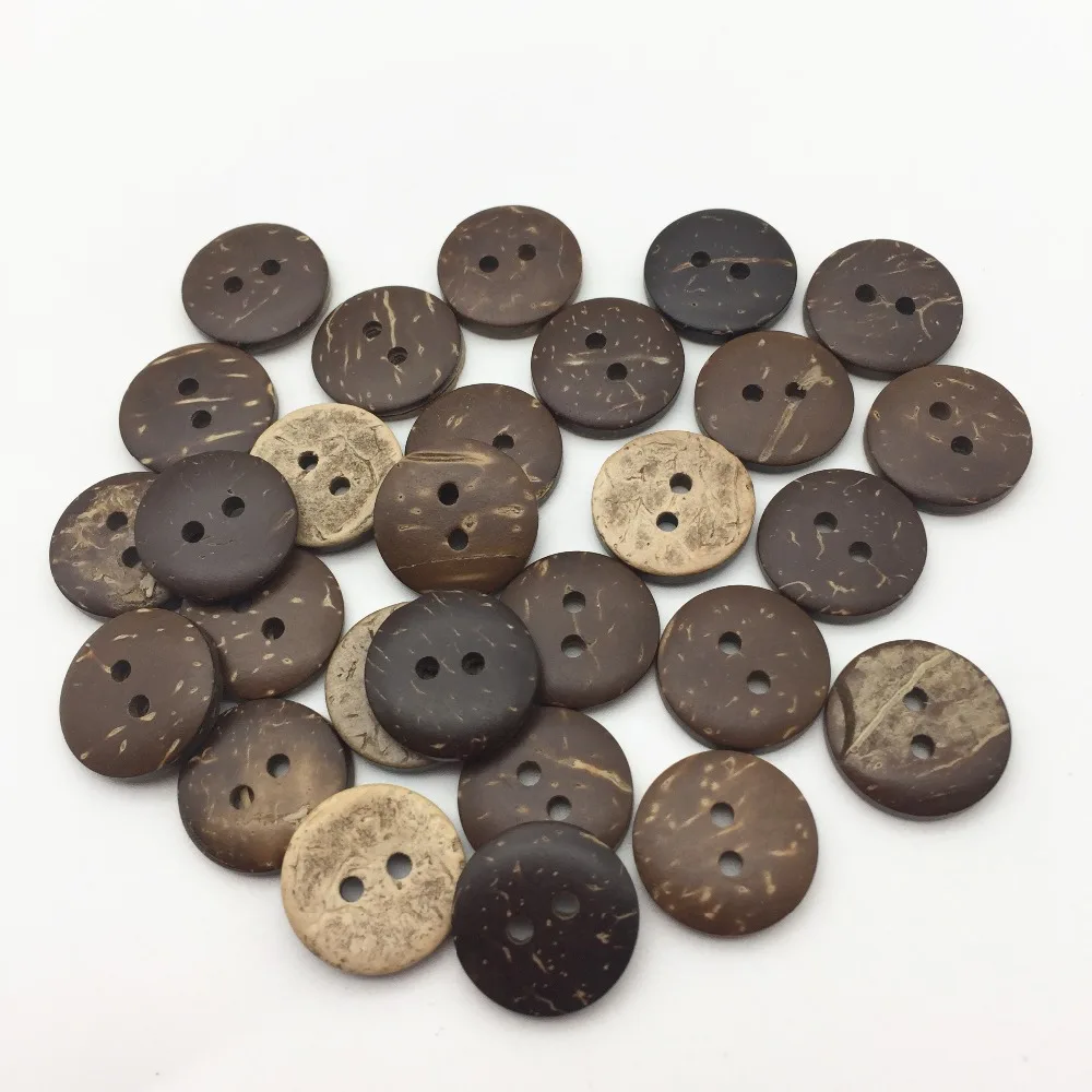 

400pcs 15mm Sewing Round 2 Holes Coconut Buttons Garment Clothes Accessories Embellishments For Scrapbooking Wholesale
