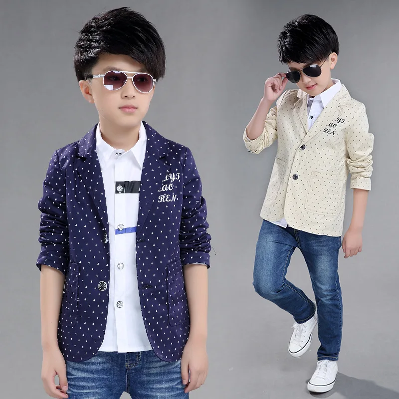 Spring and Autumn children Clothes Boy Dot Cotton Blazer Jacket