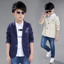 Spring and Autumn children Clothes Boy Dot Cotton Blazer Jacket