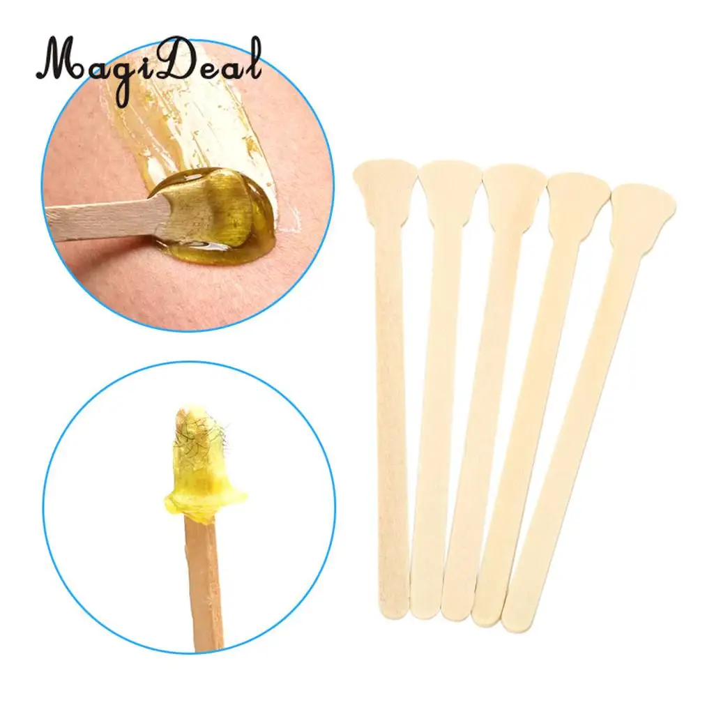 50 Pieces Wooden Waxing Applicators Sticks for Face & Eyebrows Wax Spatula Hair Removal safety and non-toxic