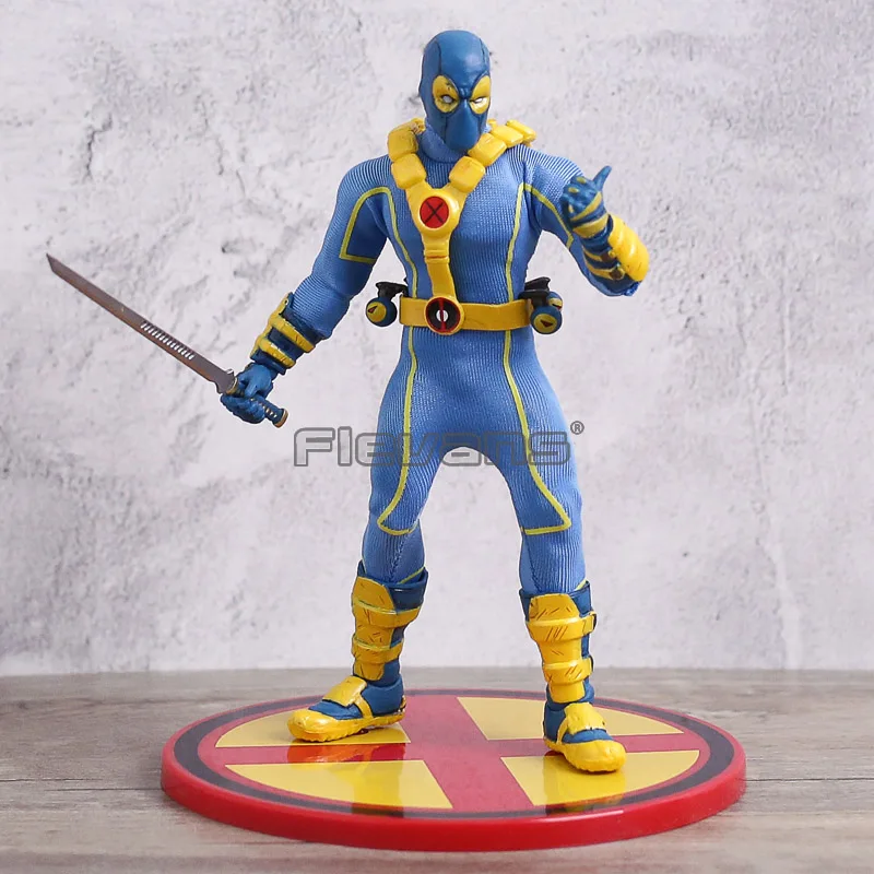 

Mezco ONE:12 Disply Model X-Men Deadpool Blue Battle Suit Ver. PVC Action Figure Collection Movable Toy