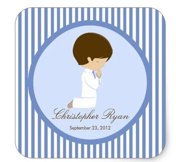 

3.8cm Sweet Boy First Holy Communion Sticker Blue