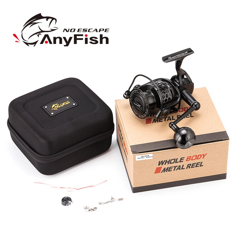 Оригинальная спиннинговая Рыболовная катушка ANYFISH METAL X 2000 3000 4000 5000 6000 10 + 1BB