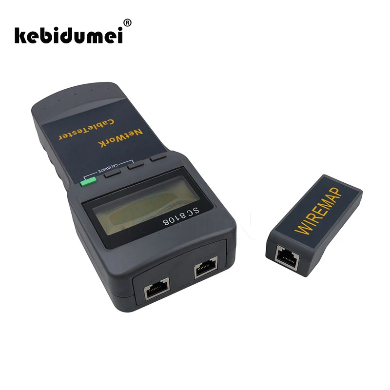 Kebidumei SC8108 ЖК-цифровой ПК сетевой тестер данных Многофункциональный беспроводной CAT5 RJ45 LAN телефонный метр Длина Кабельный тестер метр