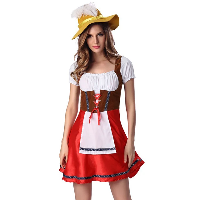 Women Sexy German Oktoberfest Clothing Bavarian Beer Girl Dress Maid ...