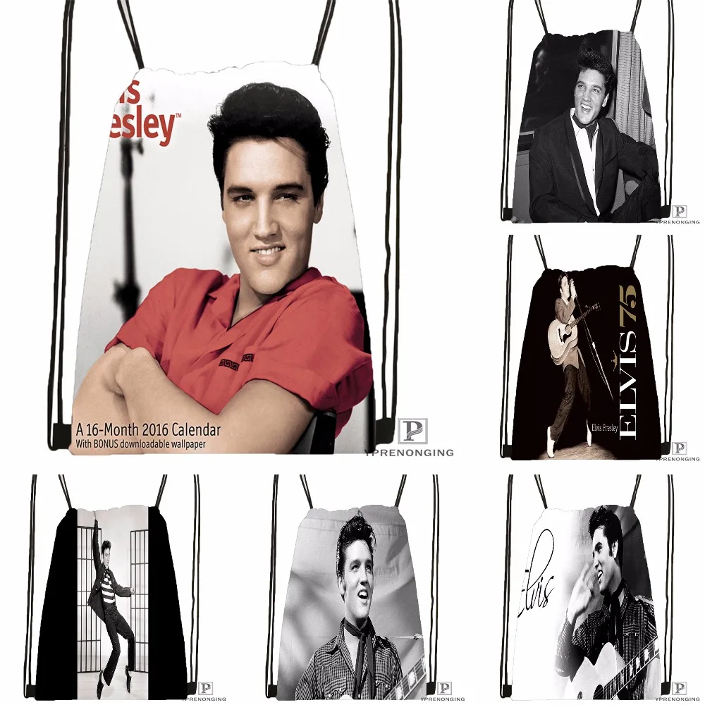 Custom Elvis Presley Singer Art Drawstring Backpack Bag Cute Daypack Kids Satchel Black Back 31x40cm 180531