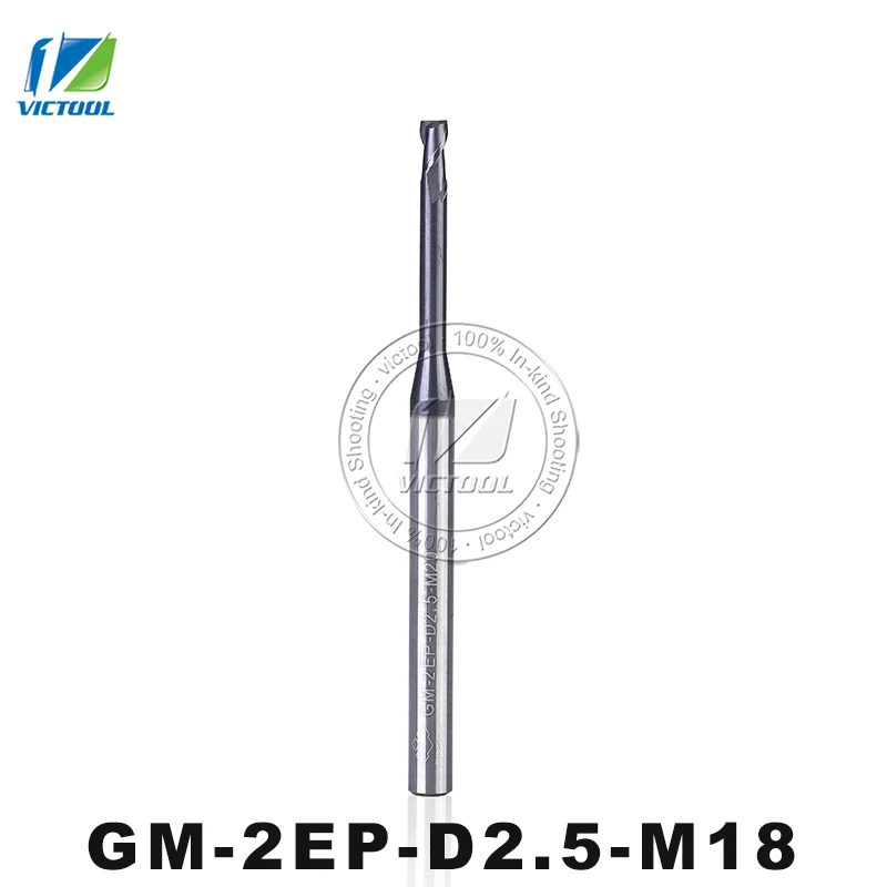 

5pcs/lot GM-2EP-D2.5-M18 Cemented Solid Carbide 2-Flute Flattened End Mill Long Neck Short Cutting Edge Suitable For Narrow Slot