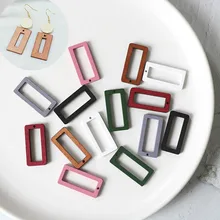 10Pcs 15*30mm Holz Rechteck Rahmen Anhänger Zubehör für Diy Schmuck Machen Baumeln Ohrring Charme UV Epoxy harz Form