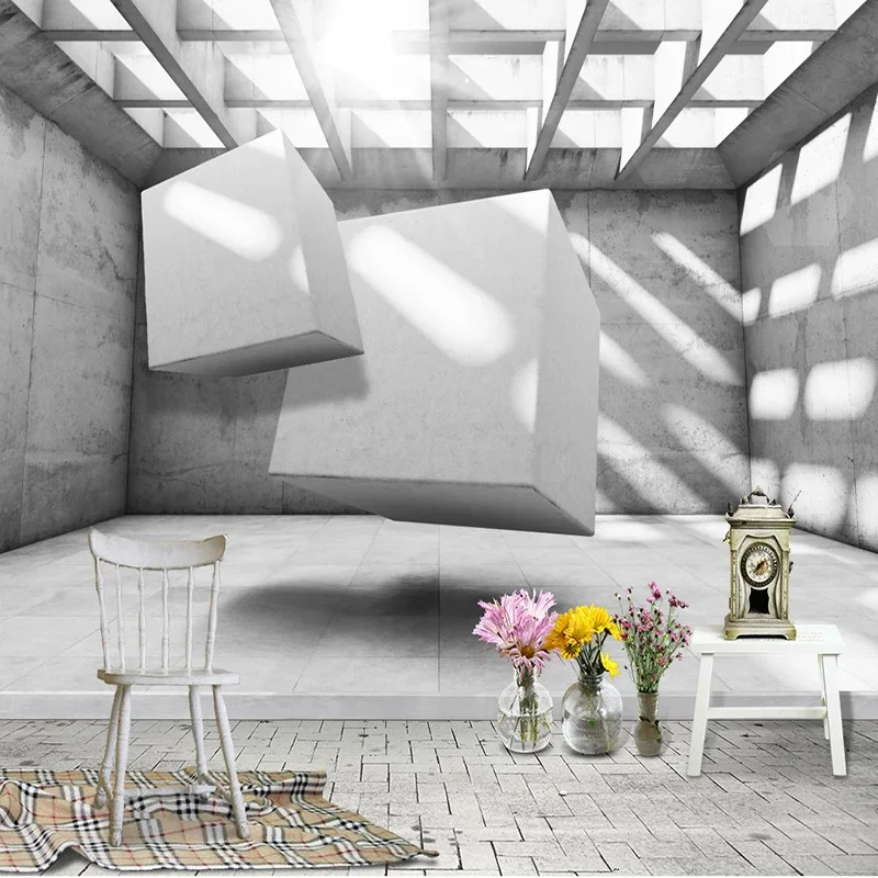 

Self-Adhesive Wallpaper Modern Simple Expansion Space Geometric 3D Stereo Background Wall Murals Living Room Study Wall Stickers