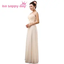Смешанные Различные стиль корейский длинное платье для подружки невесты Милая шифон горничной шампанское невесты платья подружек невесты