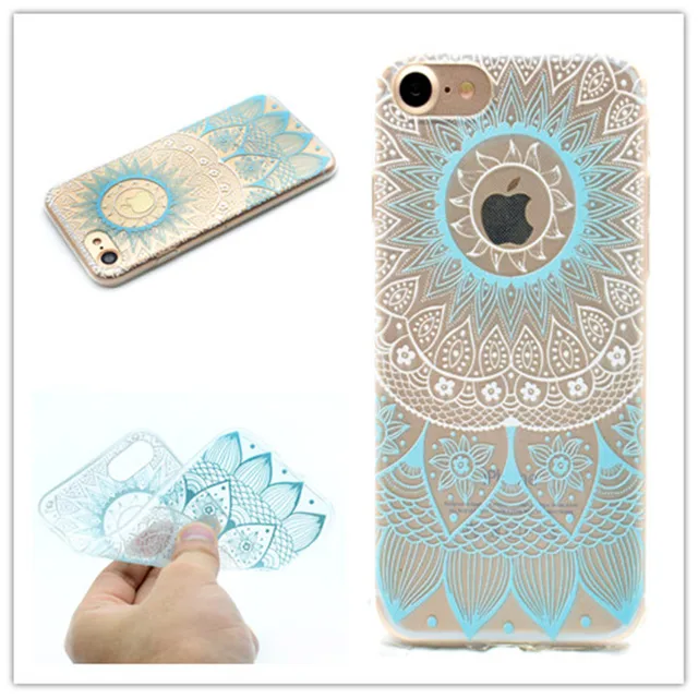 transparent tpu cover for iphone 7 case fashion colour decoration