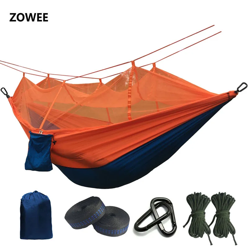 Сверхлегкий москитная сетка парашют гамак с анти-комаров укусов для наружного кемпинга палатка с использованием сна - Цвет: Blue and Orange