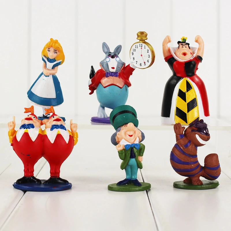 6 ピース ロット物語フィギュア猫白ウサギのマッドハッター女王ハーツアニメモデルおもちゃ Alice In Wonderland Figure Action Figurefigure Model Aliexpress